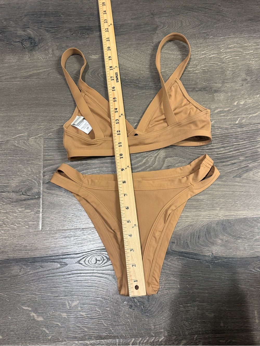 Ribbed Bikini Set in Camel - Picture 6 of 7